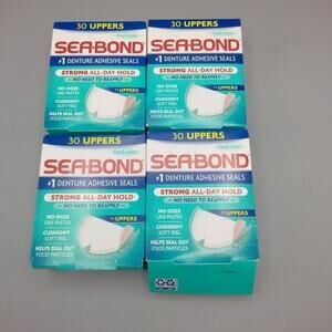 4~SeaBond Fresh Mint Upper Denture Adhesive Seals 30ct
